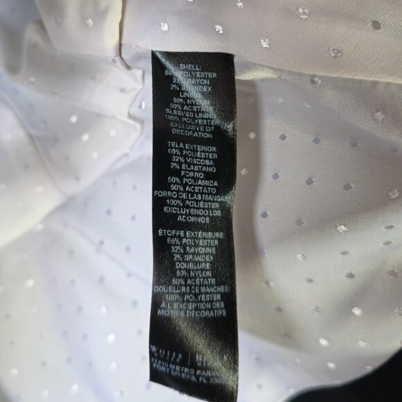 White House Black Market Polka Dot Peplum Blazer Jacket black | white Size 10 - Picture 9 of 10